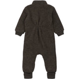 Mikk-Line Dark Brown Melange Wool Suit With Rib
