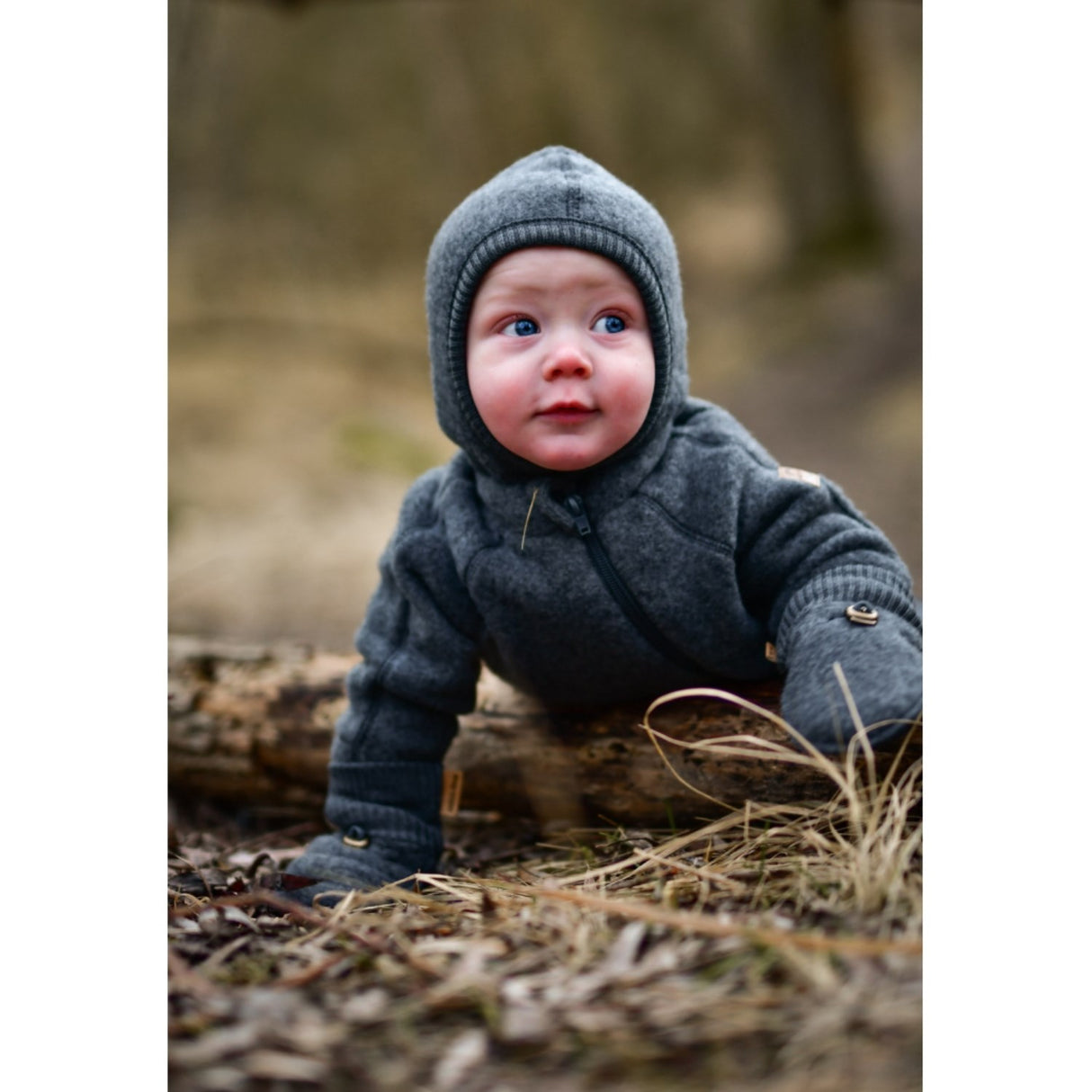 Mikk-Line Wool Baby Jacket Anthracite Melange