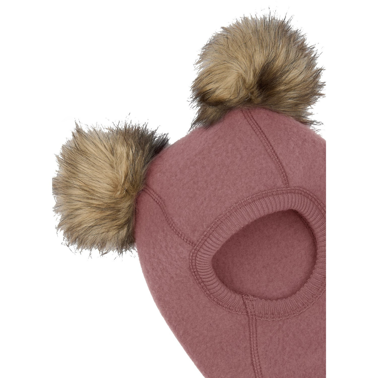 Mikk-Line Wool Balaclava with Pom Pom Burlwood