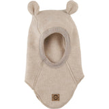 Mikk-Line Wool Balaclava with Ears Melange Offwhite
