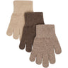 Mikk-Line Beige Melange-Melange Denver-Brown Melange Magic Gloves 3-Pack