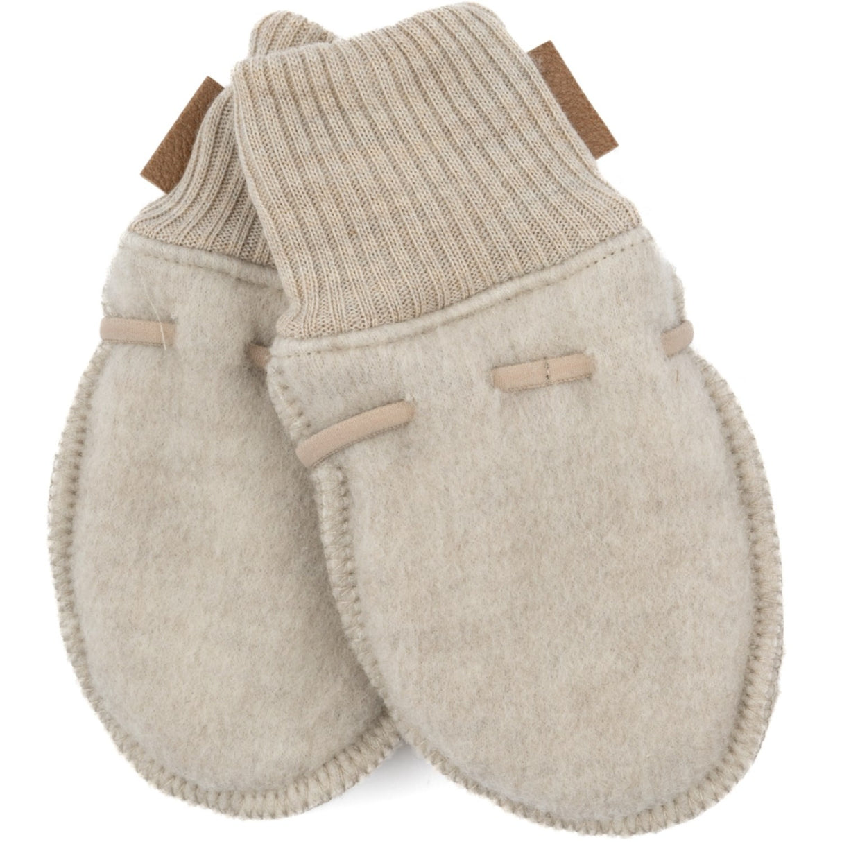 Mikk-Line Wool Mittens Melange Offwhite