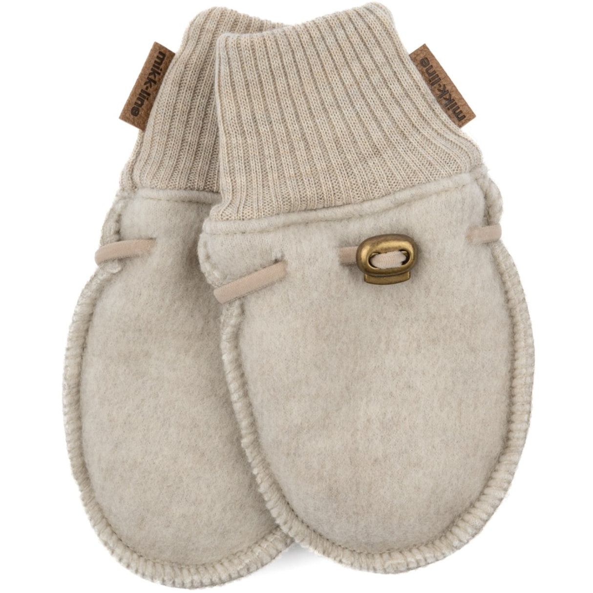 Mikk-Line Wool Mittens Melange Offwhite