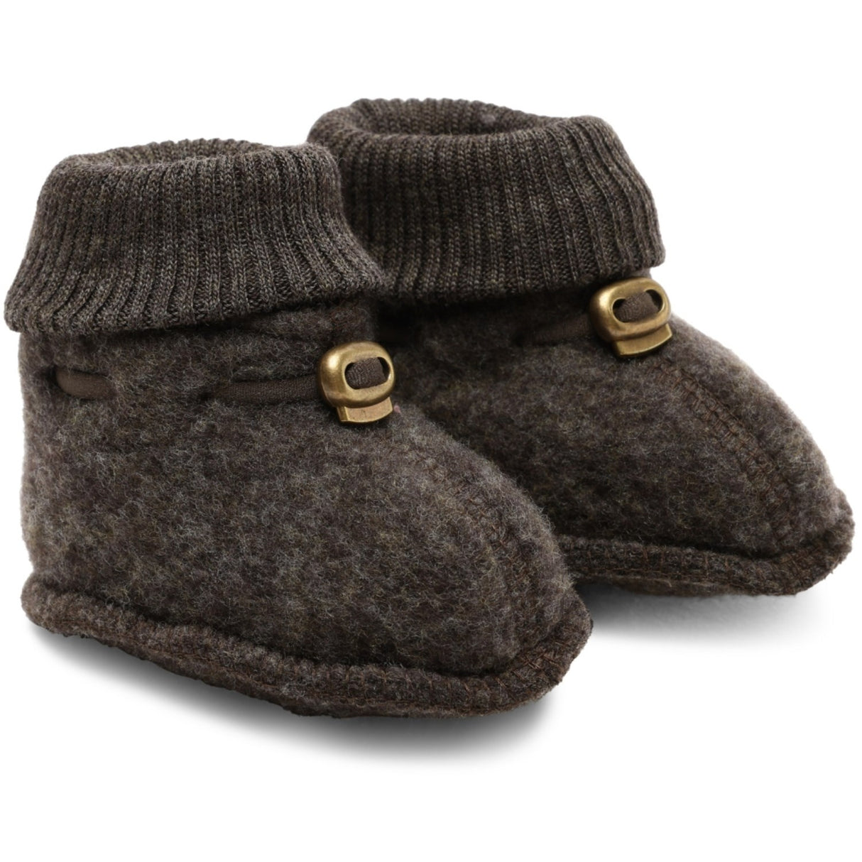 Mikk-Line Dark Brown Melange Wool Footies
