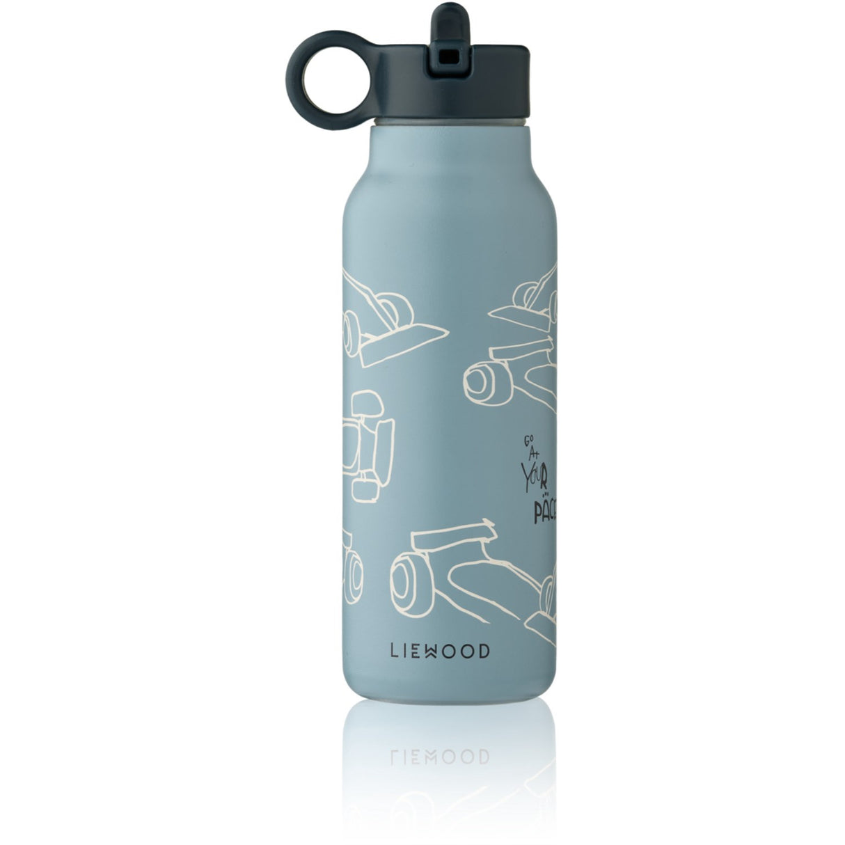 LIEWOOD Race Cars / Beach Blue Falk Water Bottle 350 Ml
