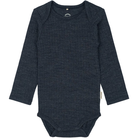 Mikk-Line Melange Blue Nights Merino Wool Ls Body
