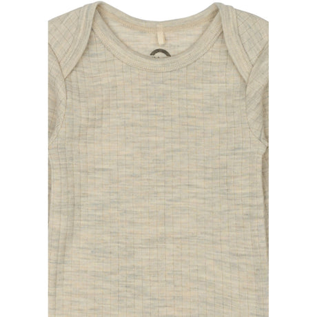 Mikk-Line Melange Offwhite Merino Wool Ls Body