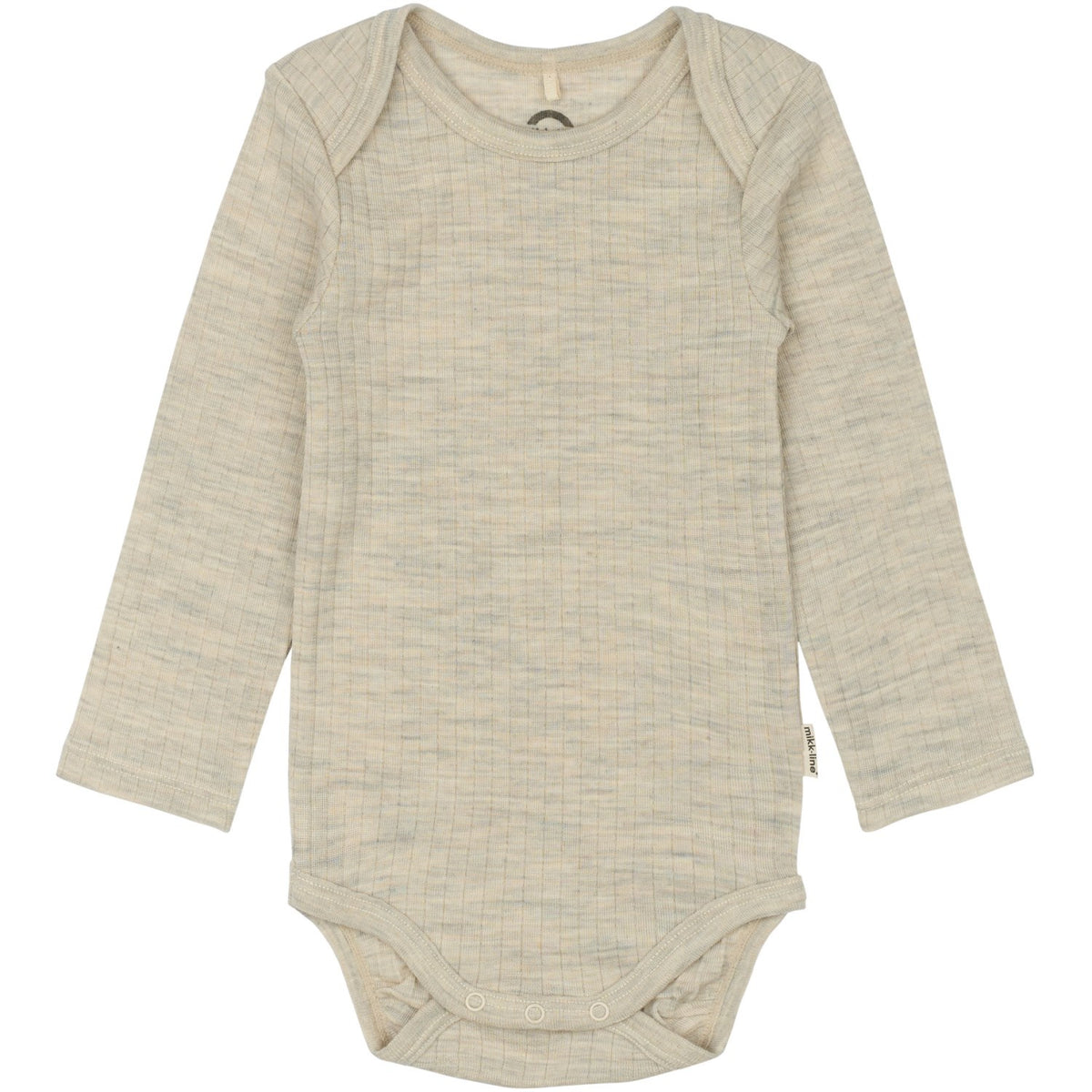 Mikk-Line Melange Offwhite Merino Wool Ls Body