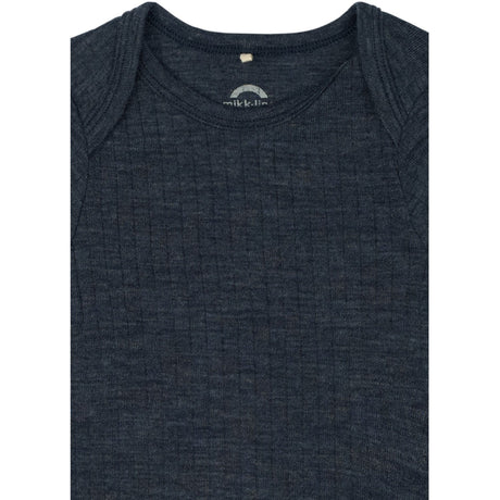 Mikk-Line Melange Blue Nights Merino Wool Ls Body