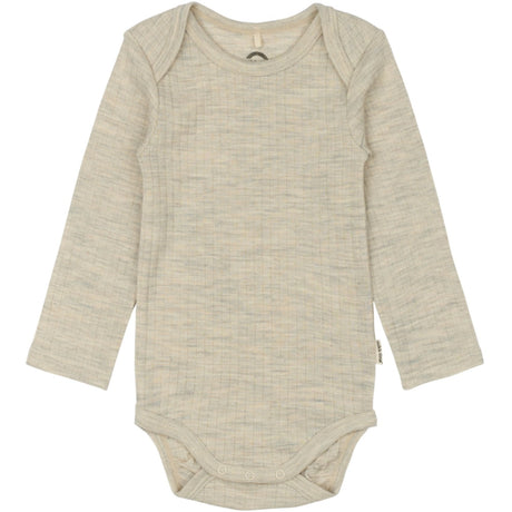 Mikk-Line Melange Offwhite Merino Wool Ls Body