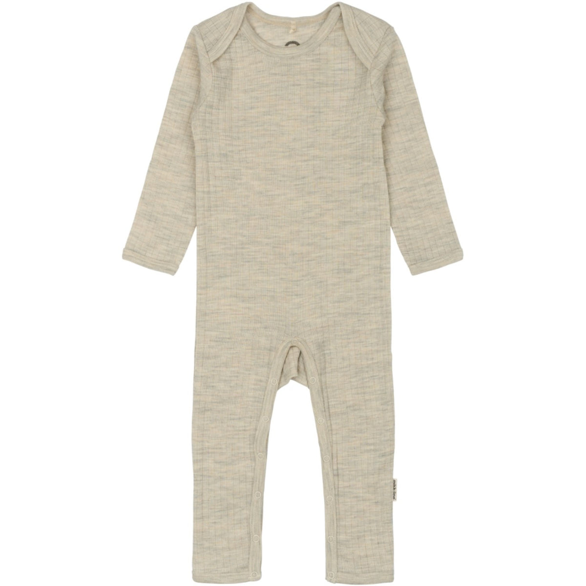 Mikk-Line Melange Offwhite Merino Wool Ls Suit