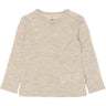 Mikk-Line Melange Offwhite Merino Wool Ls Top