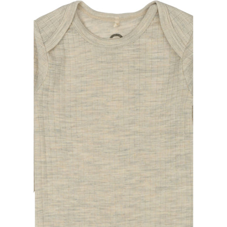 Mikk-Line Melange Offwhite Merino Wool Ls Suit