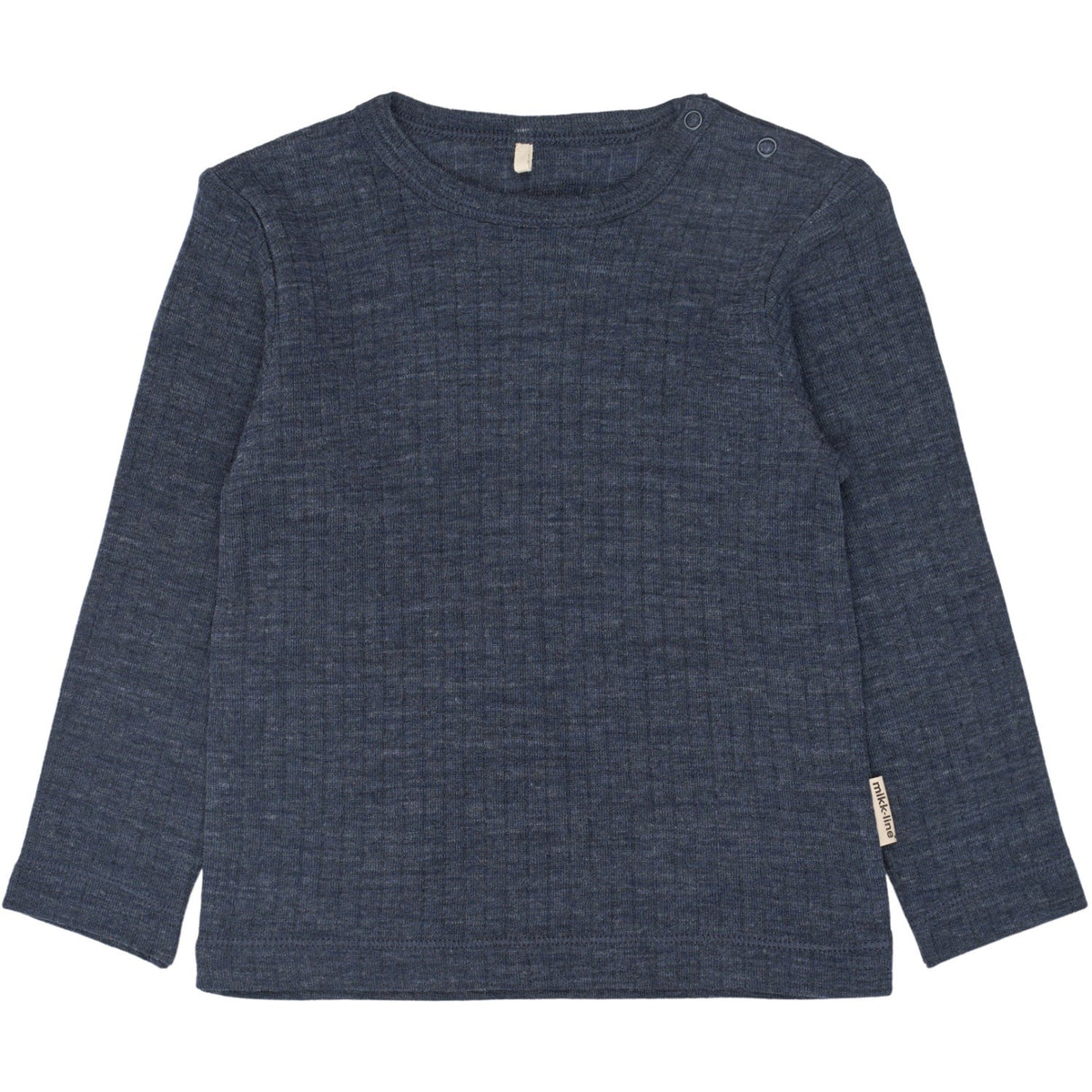 Mikk-Line Melange Blue Nights Merino Wool Ls Top