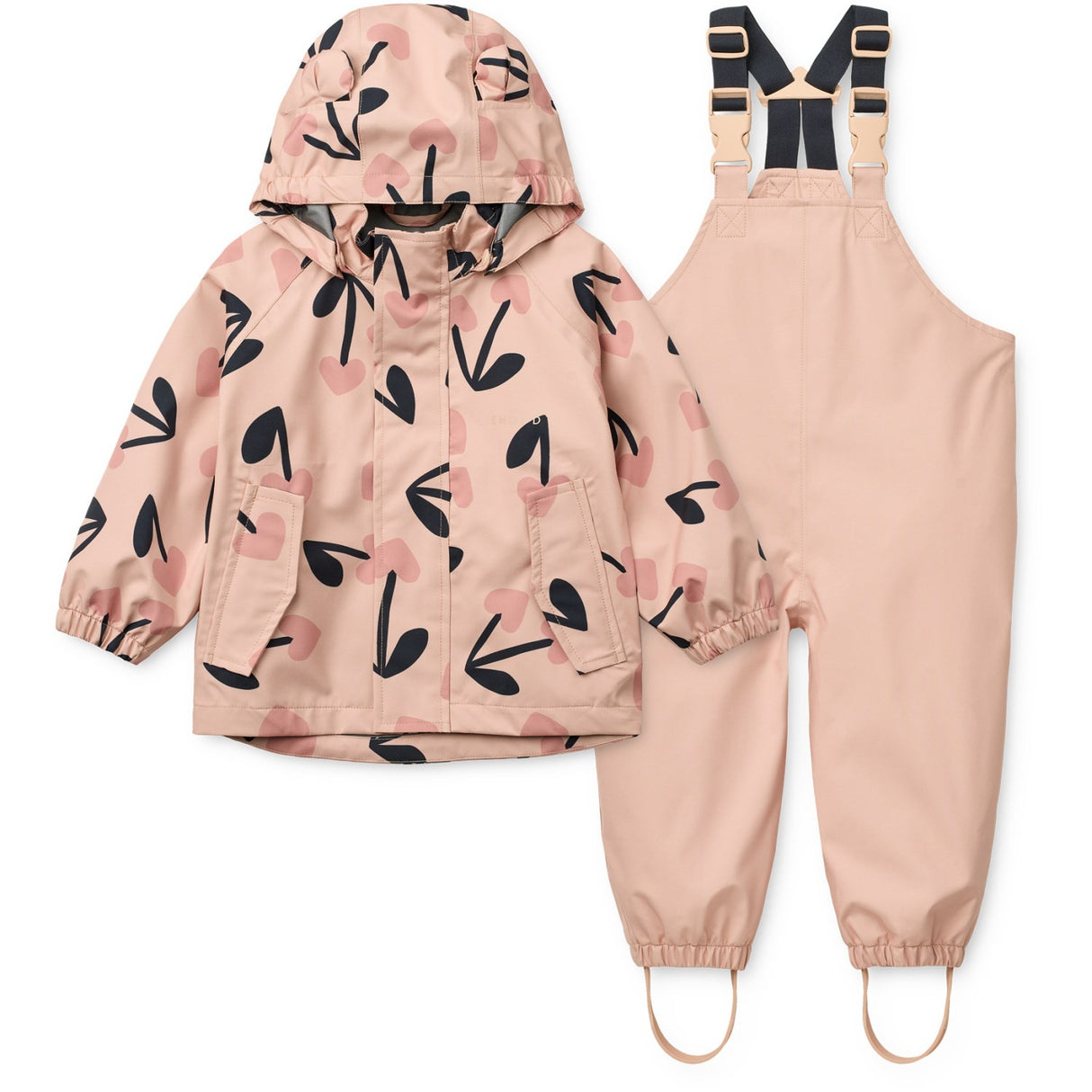 LIEWOOD Mega Cherry Heart/ Rosey Mix Manu Rainwear Set