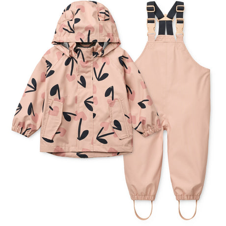 LIEWOOD Mega Cherry Heart/ Rosey Mix Manu Rainwear Set