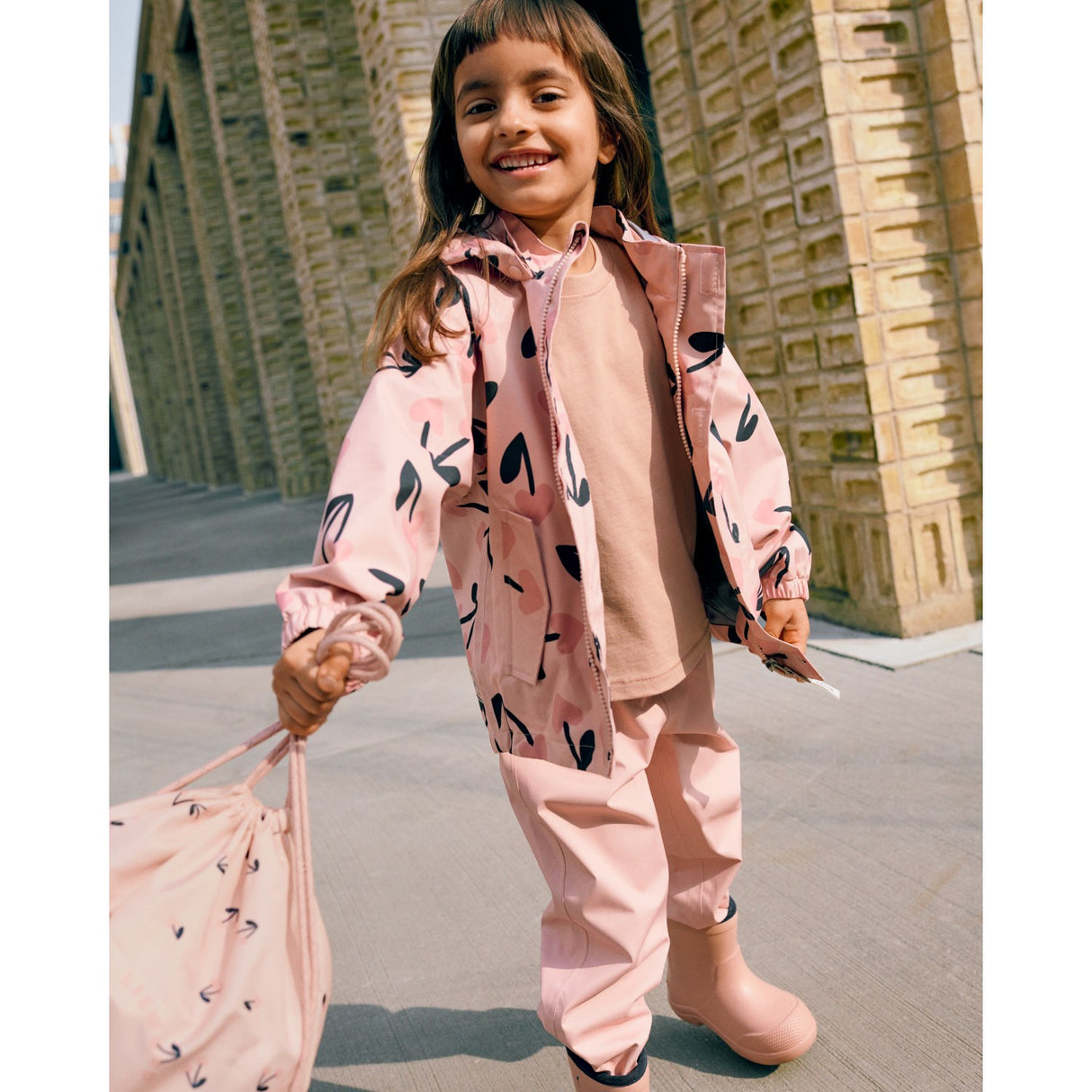 LIEWOOD Mega Cherry Heart/ Rosey Mix Pedia Rainwear Set