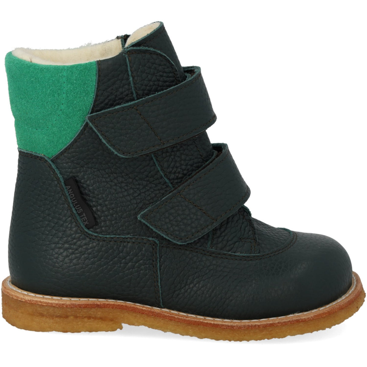 Angulus Deep Teal/Grass Green Tex-Støvle With Velcro Closure