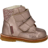 Angulus Rose Copper/Rose Glitter Tex-Støvle With Glitter Og Velcro Closure