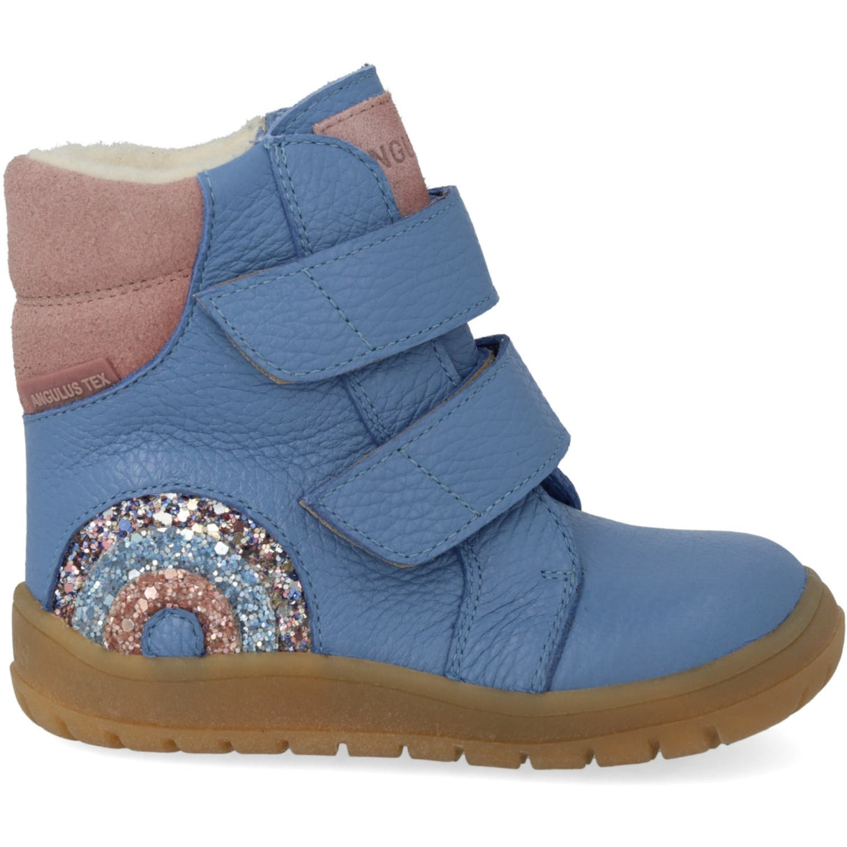 Angulus Blue Daisy/Faded Rose Tex-Støvle With Funklende Glitterregnbue