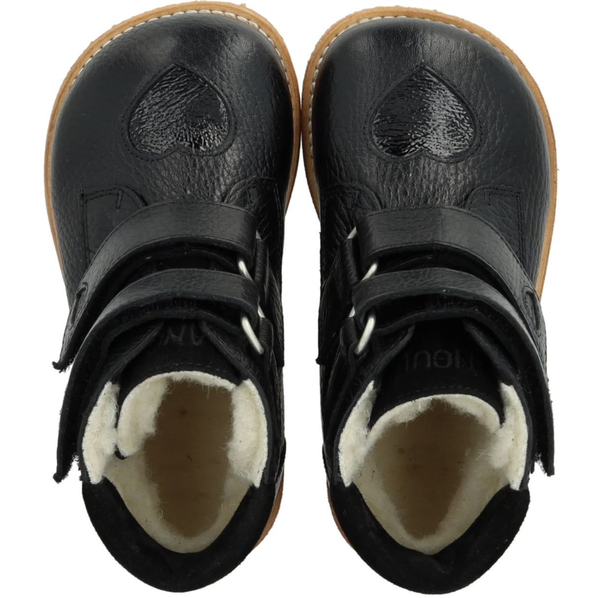Angulus Black/Black/Black Tex-Støvle With Funklende Glitterhjerter