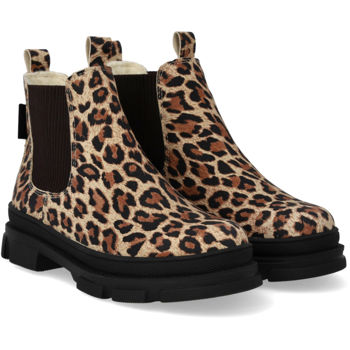 Angulus Beige Leo/Dark Brown Elastic Chunky Tex Chelsea Boot