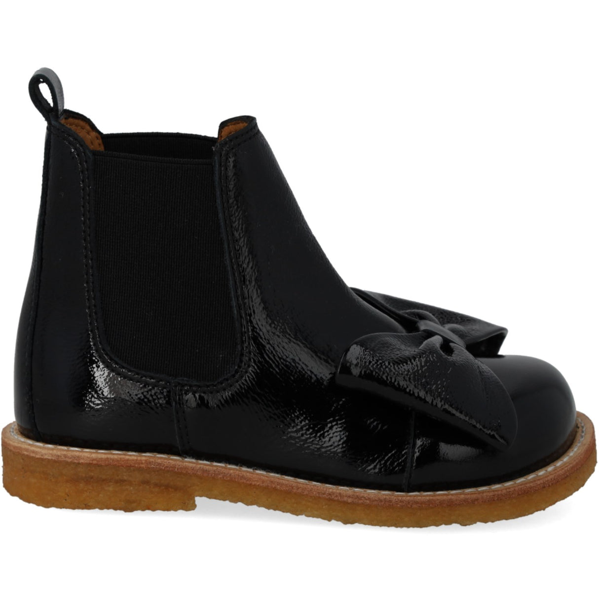 Angulus Black/Black Chelsea Boot With Bow
