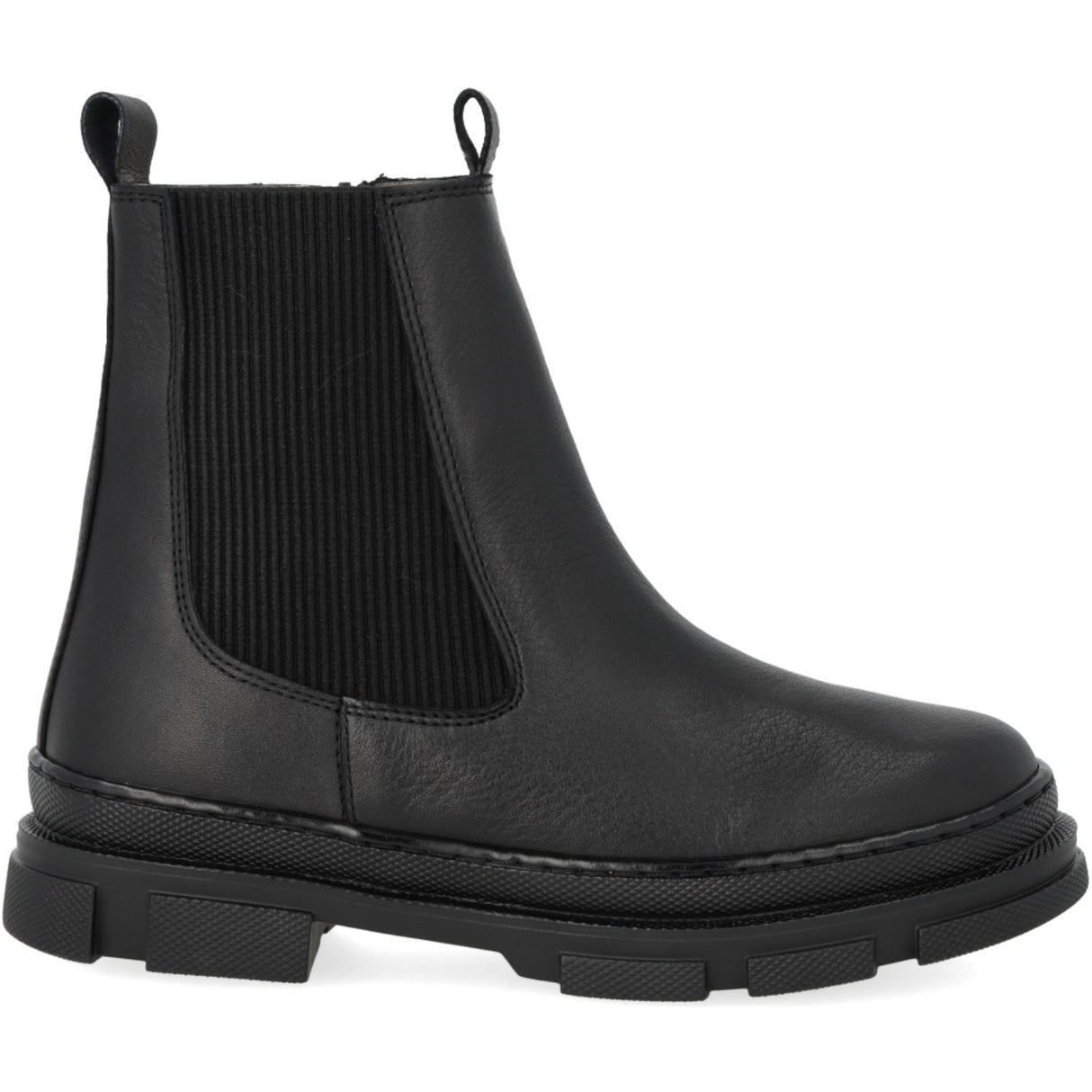 Angulus Black/Black Støvlet With Elastik Og Zipper