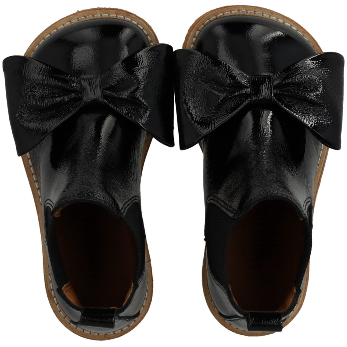 Angulus Black/Black Chelsea Boot With Bow