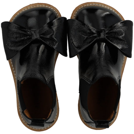 Angulus Black/Black Chelsea Boot With Bow