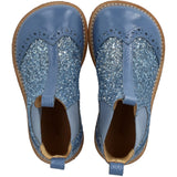 Angulus Blue Daisy/Blue Ice/Blue Elastic Chelsea Boot With Glitter Og Brogues Detaljer