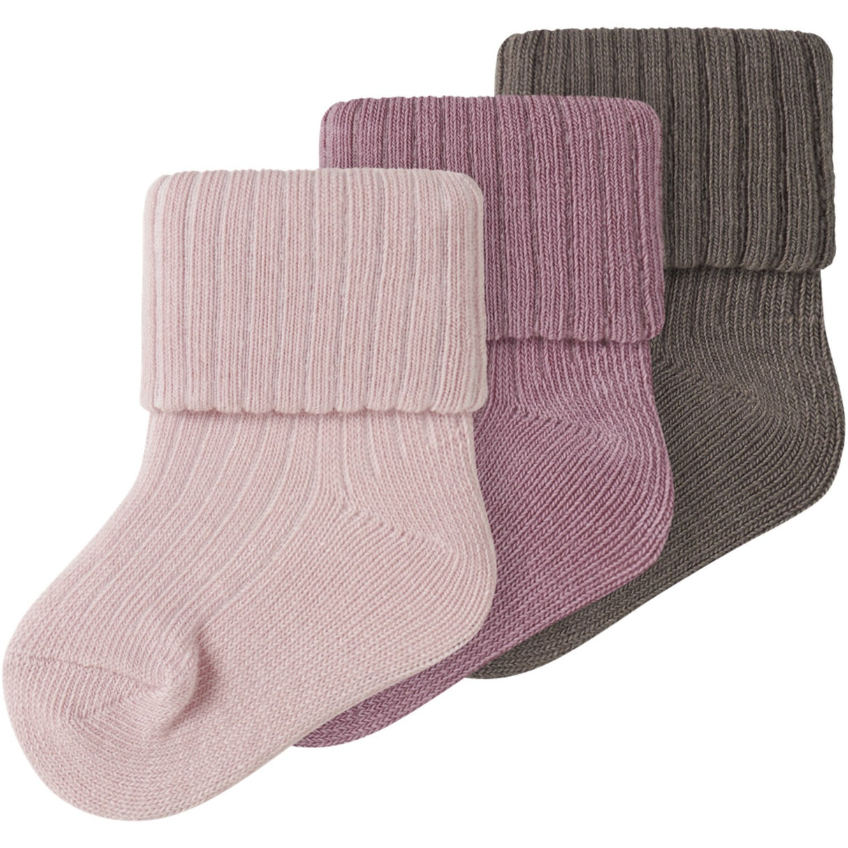 Name It Lilas Lotus + Brown Lentil Nbfnobba 3-Pack Socks