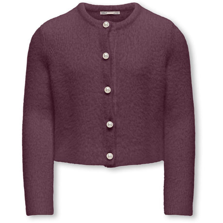 kids ONLY Mauve Wine Kogpiumo Petra Pearl O-Neck Car Knt Noos