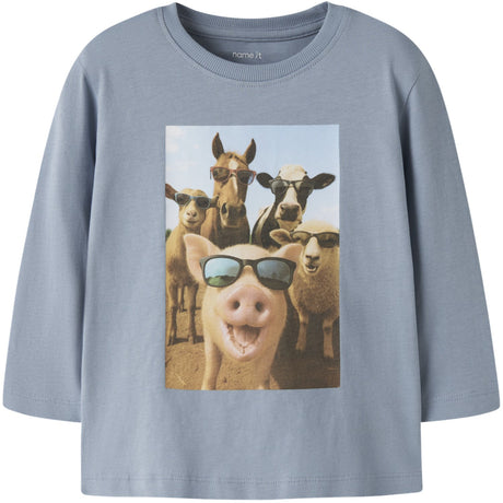 Name It Ashley Blue Farm Animals Nmmvoto Ls Nreg Top