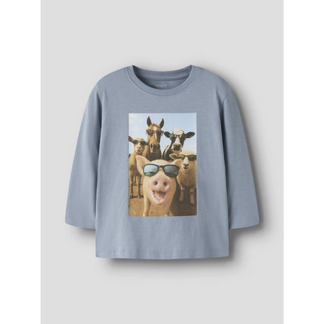 Name It Ashley Blue Farm Animals Nmmvoto Ls Nreg Top