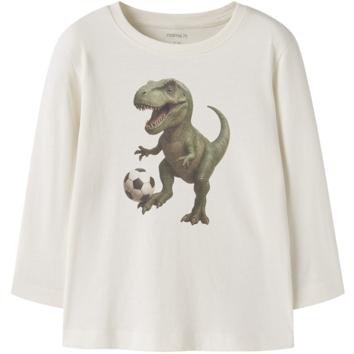 Name It Antique White Dino Football Nmmvoto Ls Nreg Top