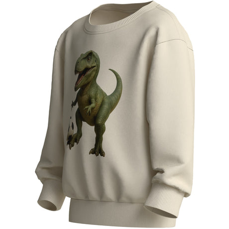 Name It Antique White Dino Football Nmmvoto Ls Nreg Sweat Unb