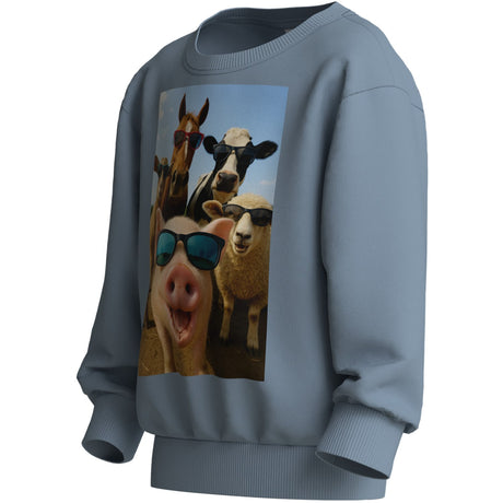 Name It Ashley Blue Farm Animals Nmmvoto Ls Nreg Sweat Unb