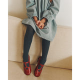 Angulus Cranberry T-Bar Ballerina With Cut-Out Hjerte