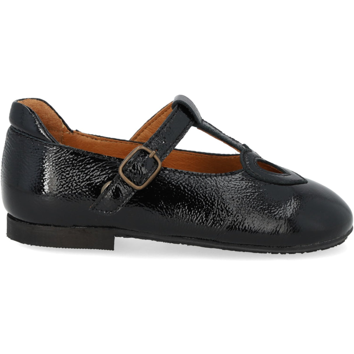 Angulus Black T-Bar Ballerina With Cut-Out Hjerte