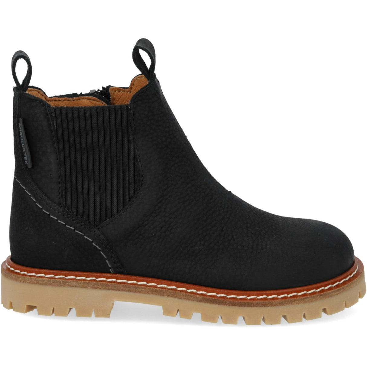 Angulus Black/Black Chunky Chelsea Boot