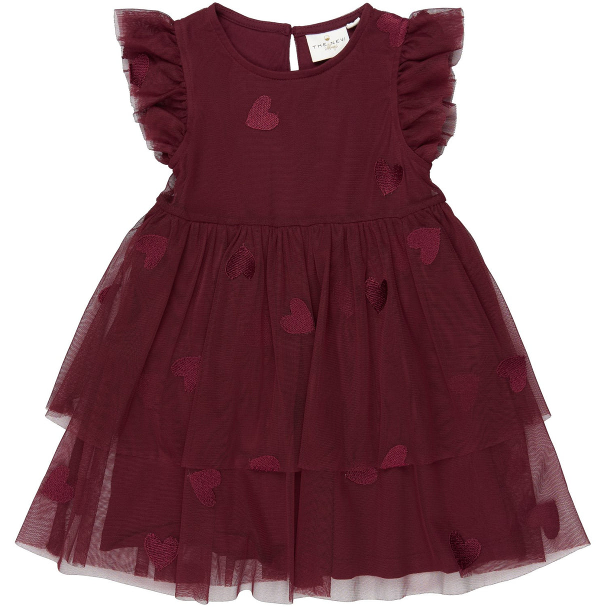 THE NEW Siblings Burgundy Emb Tn Tnstvonda S_L Mesh Dress