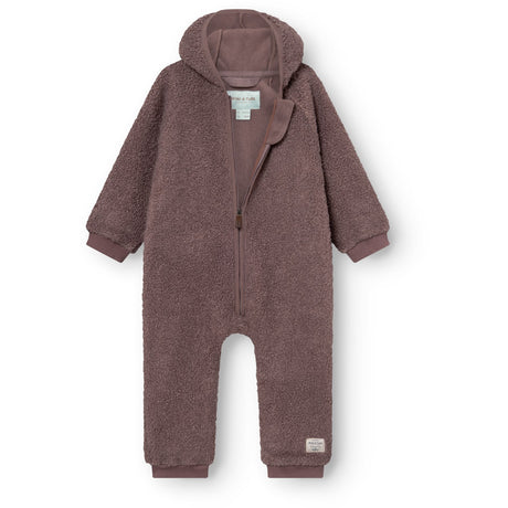 Mini A Ture Peppercorn Plum Matadel Teddyfleece Jumpsuit. Grs