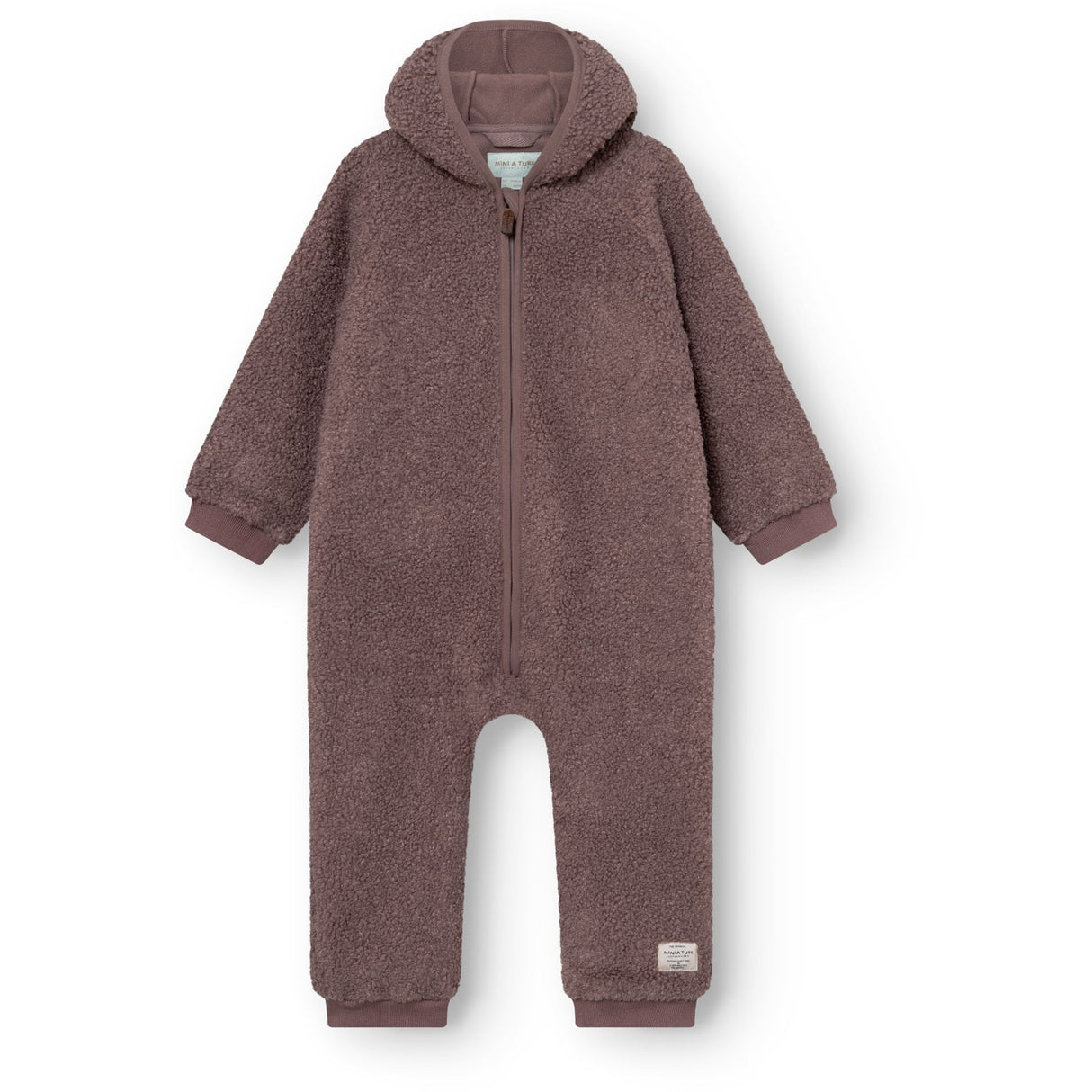Mini A Ture Peppercorn Plum Matadel Teddyfleece Jumpsuit. Grs