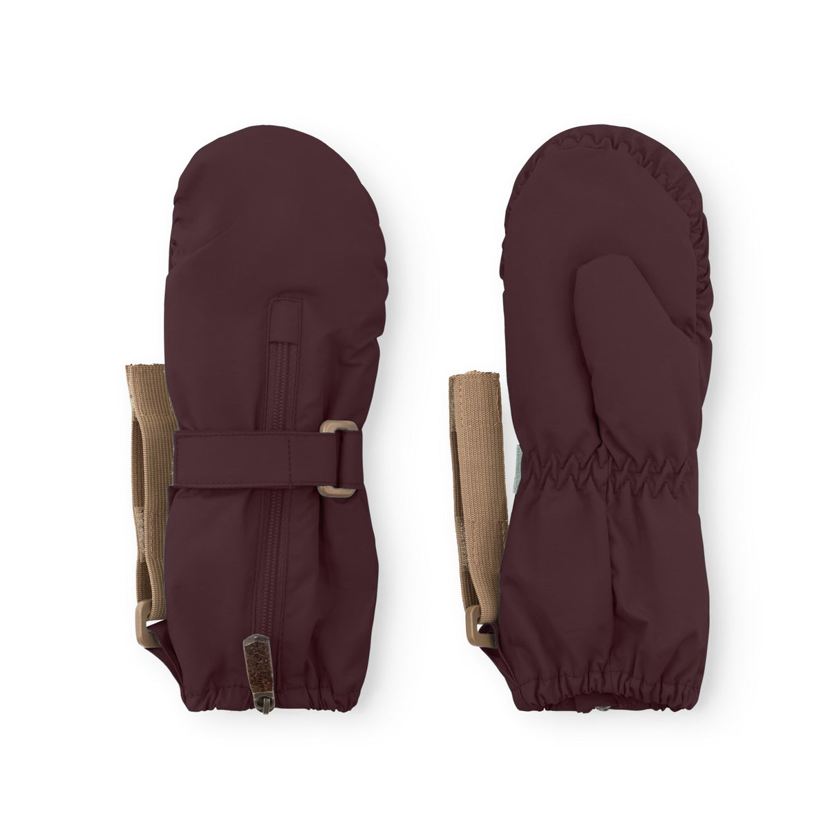 Mini A Ture Fudge Aubergine Matcesar Fleece Lined Mittens