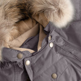 Mini A Ture Plum Kitten Matwisti Fleece Lined Snowsuit Fur. Grs