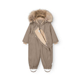 Mini A Ture Grey Brown Matwisti Fleece Lined Snowsuit Fur. Grs