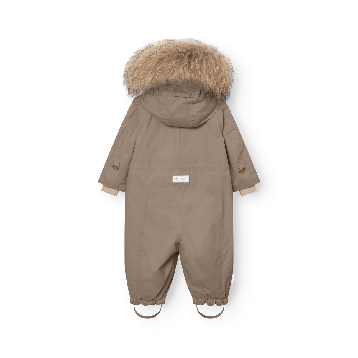 Mini A Ture Grey Brown Matwisti Fleece Lined Snowsuit Fur. Grs