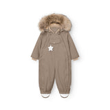 Mini A Ture Grey Brown Matwisti Fleece Lined Snowsuit Fur. Grs