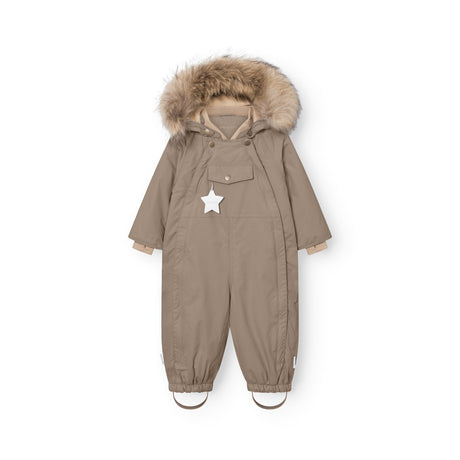 Mini A Ture Grey Brown Matwisti Fleece Lined Snowsuit Fur. Grs